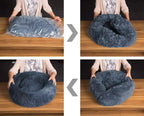 PawfectFriend Plush Donut Pet Bed – Fluffy Cushion for Dogs & Cats 